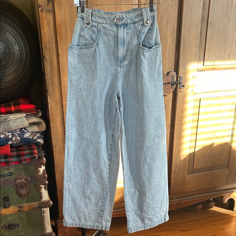Miss Sixty High Waist Light Wash Wide Leg Blue Jeans Size 25
